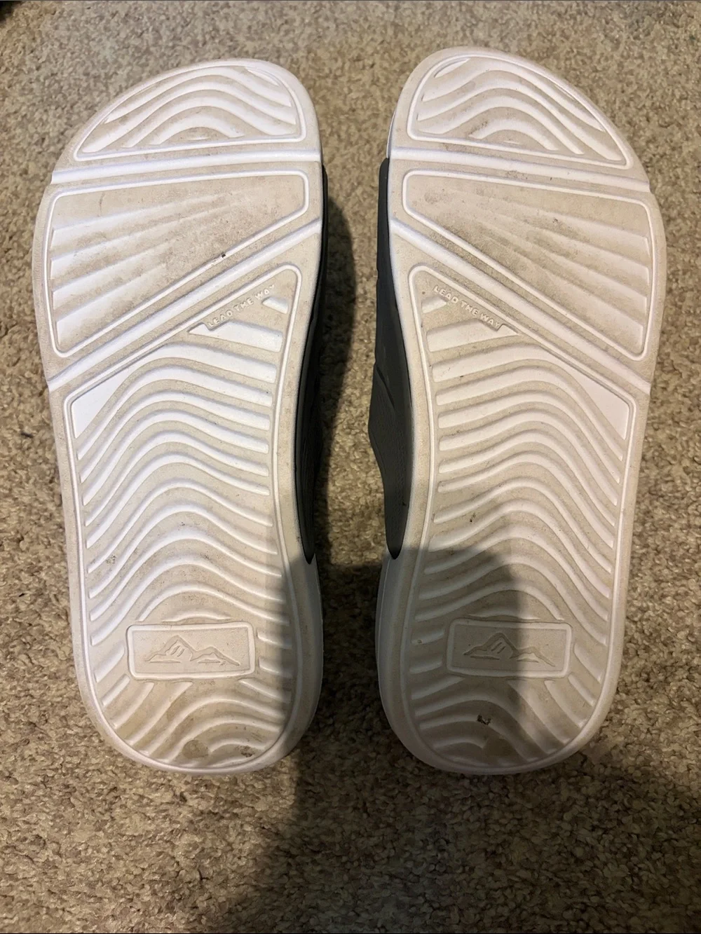 Men's Slide Sandals in Dark Gray with White Sole